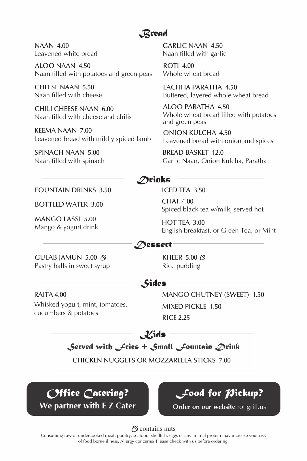 Roti Grill Menu Bread